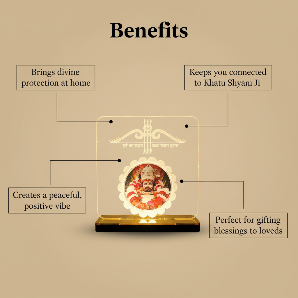Khatu Shyam Ji Idol LED Light Glow Frame